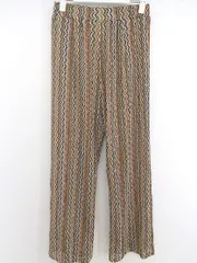 ◇ JEANASIS ジーナシス 総柄 ウエストゴム パンツ サイズF オレンジ ブラック マルチ レディース P  【中古】 【1212050001374】