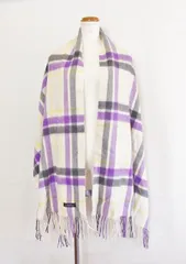 【187163】Green Label Relaxing グリーンレーベル  タータンチェック柄　ウール マフラー ストール