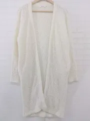 ◇ MOUSSY マウジー ニット ロング 長袖 ガウンカーディガン サイズF アイボリー系 レディース P  【1212090001457】