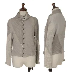 ヨーガンレールJURGEN LEHL シワ加工ジャガードコットンカーディガン ベージュグレーM