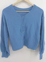 ◇ RETROGIRL レトロガール コットンニット 長袖 カーディガン サイズF ブルー系 レディース P  【中古】 【1212100000845】