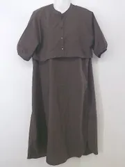 ◇ forksy. レイヤード ワンピース シャツ アンサンブル サイズ M ブラウン レディース P  【中古】 【1212100000784】