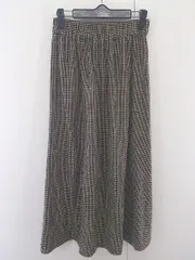 ◇ rps アールピーエス ウエストゴム 千鳥格子 ロング フレア スカート サイズ M ブラック ベージュ レディース P  【中古】 【1212120000610】