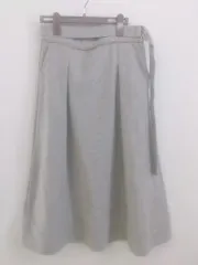 ◇ ◎ Bou Jeloud バックスリット タック ロング フレア スカート サイズ38 ライトグレー系 グレー系 マルチ レディース P  【1212130001621】のサムネイル