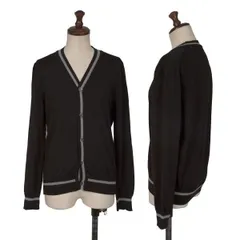 コムコム コムデギャルソンCOMME des GARCONS ウールニットラインカーディガン 黒M位