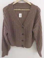 ◇ one after another NICE CLAUP オーバーサイズ 長袖 ニット カーディガン サイズ F ブラウン系 レディース P  【1212130004479】