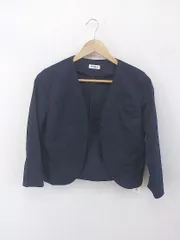 ◇ FABIA ファビア 長袖 ノーカラー ジャケット サイズM ネイビー レディース P  【1212130006091】のサムネイル