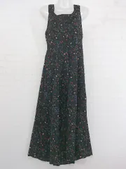 ◇ fifth フィフス 花柄 フラワー ノースリーブ ロング ワンピース ブラック マルチ レディース P  【中古】 【1212130007852】
