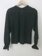 ◇ LOWRYS FARM ローリーズファーム 透かし編み 長袖 ニット カットソー サイズL ブラック レディース P  【1212130007005】