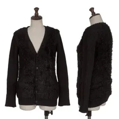 トリココムデギャルソンtricot COMME des GARCONS ファー切替リブニットカーディガン 黒M位