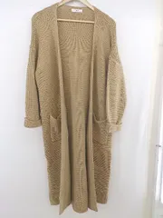 ◇ fifth フィフス 長袖 ロング ニット カーディガン サイズM ベージュ レディース P  【中古】 【1212140001369】