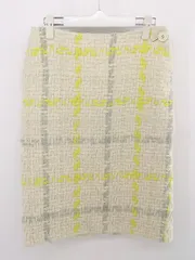 ◇ bulle de savon ビュル デ サボン チェック 膝下丈 タイト スカート サイズF アイボリー レディース P  【中古】 【1212140001185】