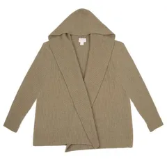 カルバンクライン コレクションCalvin Klein COLLECTION カシミア混リブニットフードカーディガン ベージュS