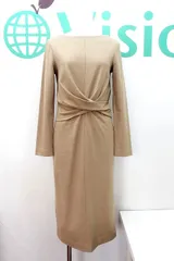 【201562】ESTNATION エストネーション  ウール 長袖ワンピース  36 キャメル