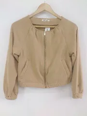 ◇ natural couture フェイクスウェード 長袖 ノーカラー ジップアップ ジャケット サイズF キャメル系 レディース P  【1212150005746】のサムネイル