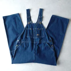 ■古着 OSHKOSH オシュコシュ USA製 70s ヴィンテージ 濃紺デニムオーバーオール サロペット W42L30【A1563】
