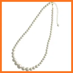 【新品】 [神戸ヴァンテーヌ] VINGTAINE グラデーション コットンパール ネックレス ショート シンプル キスカ C3227- ゴールド色 1