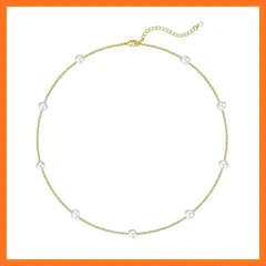 【新品】 [Stjarna] 本真珠 ネックレス レディース ホワイト 淡水パール 6-7mm 14Kゴールド ネックレス 45cm調整可能 NP10J 1