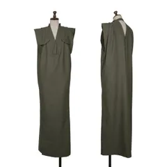 アンスリードUN3D. ポリタックショルダーフラップノースリーブワンピース カーキ38