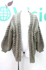 【201065】Adam et Rope' アダム エ ロペ  ライトケーブル ボリュームカーディガン