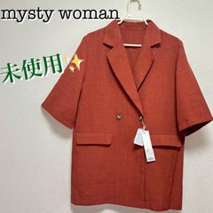 ✨未使用 mysty woman ミスティウーマン 半袖 テーラードジャケット オレンジ【送料込み】