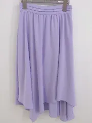 ◇ Andemiu アンデミュウ 変形 膝下丈 フレア スカート サイズF パープル レディース P  【1212200006877】
