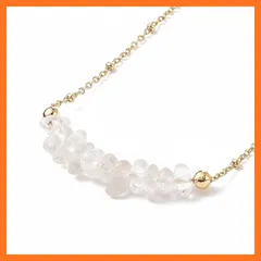 【新品】 [森の雑貨屋さん] 4月の誕生石 水晶 さざれ ビーズネックレス レディース 40cm アジャスター付き ゴールド お肌に優しい 低刺激 ステンレス サテライトネックレス ゴールド 石言葉付き フランネルポーチ付き Hypoallergenic 0