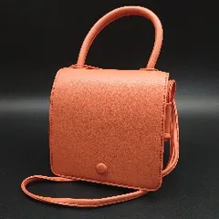 ◇ ノーブランド ２WAY　スクエア ショルダーバッグ オレンジ レディースメンズ E  【1212200014247】