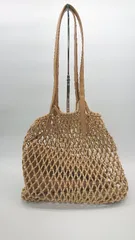 ◇ LOWRYS FARM ローリーズファーム 紐 編み 巾着 おしゃれ トートバック ベージュ レディース E  【1212200018313】