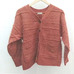 ◇ Samansa Mos2 Vネック シンプル マルチ ニット 長袖 カーディガン サイズF オレンジ レディース E  【1212200017941】