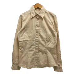 アー・ヴェ･ヴェ ミッシェルクラン a.v.v シャツ カジュアルシャツ クルーネック 綿 無地 長袖 38 アイボリー ※MZ レディース