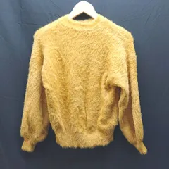 ◇ natural couture ファー　シンプル 長袖 ニット　セーター サイズM イエロー レディース E  【1212200016029】