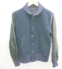 ◇ URBAN RESEARCH ROSSO 袖切り返し　異素材 長袖 スタジャン サイズM ブルー/ブラック メンズ E  【1212200022938】