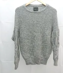 ◇ URBAN RESEARCH ROSSO 袖アラン模様 長袖 ニット　セーター サイズＦree グレー レディースメンズ E  【1212200022570】