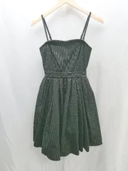 ◇ LAGUNAMOON ストライプ ウエスト切替 フレア ノースリーブ ミニ ワンピース サイズS ブラック系 レディース E  【1212200019181】