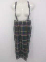 ◇ ◎ ●美品● GLOBAL WORK チェック ロング タイト スカート サイズM ブラック パープル ベージュ レディース P  【1212200027063】