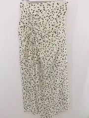 ◇ OLIVE des OLIVE オリーブ デ オリーブ スリット ロング フレア スカート サイズF ホワイト系 ブラック レディース P  【1212210003637】