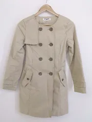 ◇ ◎ NATURAL BEAUTY BASIC ノーカラー 長袖 トレンチコート サイズS ベージュ系 レディース P  【1212210005860】