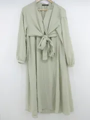 ◇ w closet ダブルクローゼット Vネック 長袖 ロング ワンピース サイズF グリーン系 レディース P  【1212220000374】のサムネイル