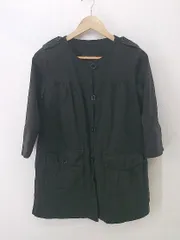 ◇ Spick and Span スピック＆スパン 七分袖 ノーカラー コート サイズ36 ブラック レディース P  【1212210006683】