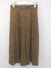 ◇ apart by lowrys 豹柄 レオパード 膝下丈 フレア スカート サイズM ベージュ ブラック ブラウン系 レディース P  【1212210006201】