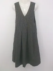 ◇ KBF URBAN RESEARCH チェック ノースリーブ 膝下丈 ワンピース サイズOne ブラック イエロー ブルー系 レディース P  【1212210006034】