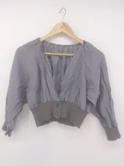 ◇ natural couture ナチュラルクチュール シアー 長袖 ブラウス サイズF チャコールグレー系 レディース P  【1212220003580】