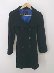 ◇ ◎ CECIL McBEE セシルマクビー アンゴラ混 長袖 トレンチ コート ブラック レディース P  【1212220005362】