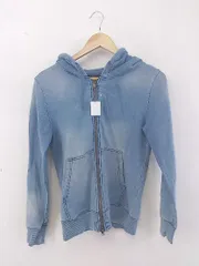 ◇ Roshell ロシェル デニム風 ジップアップ パーカー サイズS ブルー系 メンズ P  【1212220004266】