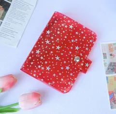 シール帳　 シール　リフィル10枚付 バインダー　A7 平成　星柄 6穴　推し