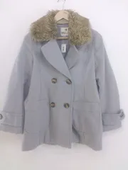 ◇ earth music&ecology アース ミュージック＆エコロジー フェイクファー 長袖 コート サイズM グレー レディース P  【1212220005973】