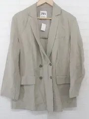 ◇ ZARA ザラ ダブル 長袖 テーラードジャケット サイズ EUR XS USA XS MEX 24 ベージュ レディース P  【1212220010632】