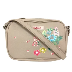キャスキッドソン Cath Kidston ショルダーバッグ ポシェット プリント 花柄 グレージュ マルチカラー
