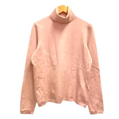 セオリーリュクス theory luxe ニット セーター ニットソー タートルネック 長袖 無地 薄手 42 ピンク